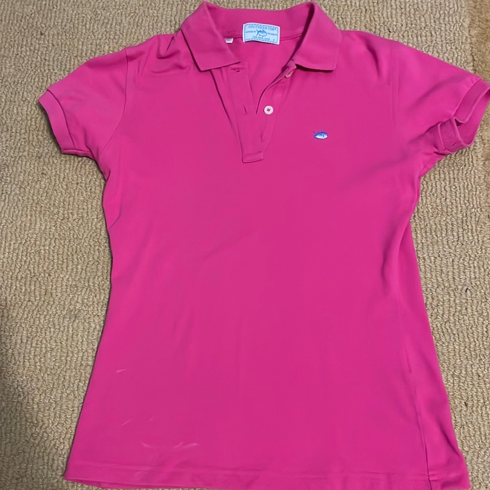 Hot Pink Southern Tide Skipjack Polo